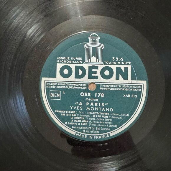 Yves Montand A Paris (Vinyl) Bonus Tracks 12" Album OSX 178 Odeon - Picture 7 of 8